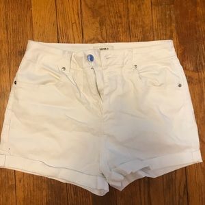 High waisted white shorts